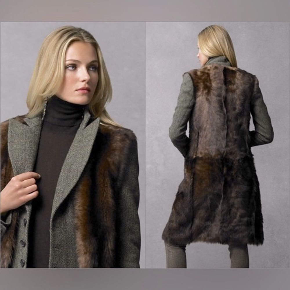 Ralph Lauren Collection * 2010 Sable Brown Lamb Shearling Gilet Silvie Vest - Picture 12 of 17